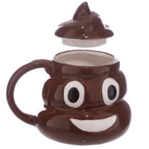 ספל אמוג'י קקי מחייך + מכסה  POO MUG