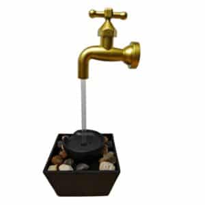 מפל מים שולחני - אשליה ברז צף - עם תאורת לד ואבנים, בחיבור USB