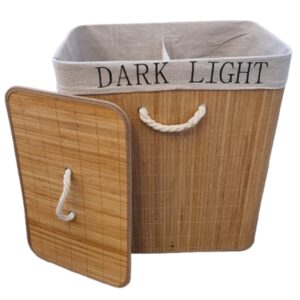 סל כביסה במבוק, מחולק ל - 2 תאים, איכותי ומעוצב