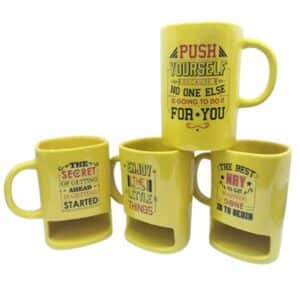 ספל מחזיק עוגיה, עם משפט מעודד