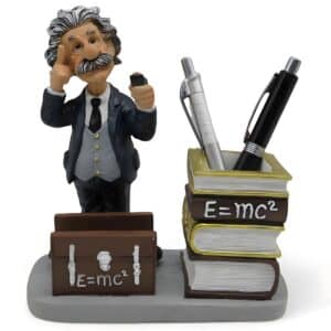 מעמד שולחני פסל איינשטיין - משולב כוס לעטים ומעמד לכרטיסי ביקור