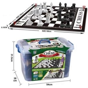 משחק לגינה/חצר: שחמט/דמקה ענק 160×180 ס”מ - עם כלים גבוהים