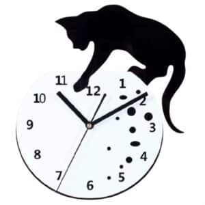 שעון קיר "תפוס את הרגע" - בעיצוב אקווריום וחתול