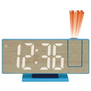 שעון מעורר LED מקרין שעה USB - פאנל עשוי במבוק
