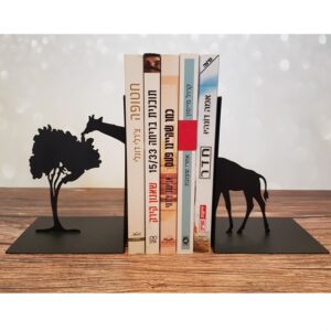 זוג תומכי ספרים ג'ירפה ועץ